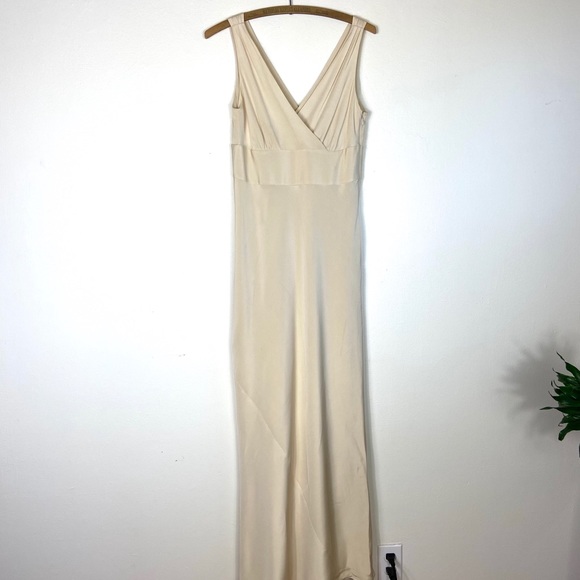 J.Crew Champagne Silk Vneck Sophia dress 8P - Picture 7 of 15